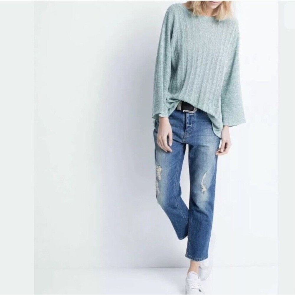 NWT Zadig & Voltaire Flint Pointelle Sweater Pullover Green M